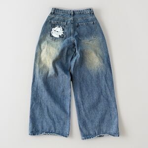Nickelodeon Garfield The Cat Baggy Wide Leg Jeans Blue Denim Size M Viacom